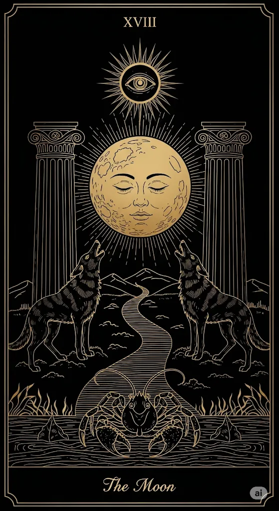 La Luna, arcano 18, Tarocchi di Marsiglia